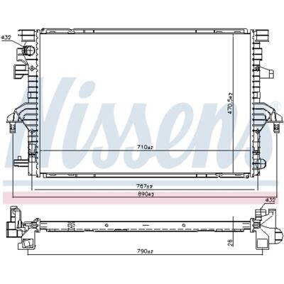 Radiator, Motorkoeling Nissens 606088 Radiator, Motorkoeling Nissens 606088