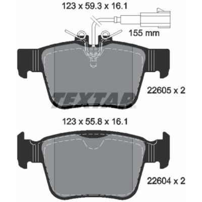 Remblokset Textar 2260501, Achter Remblokset Textar 2260501, Achter
