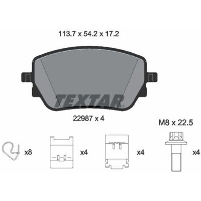 Remblokset Textar 2298701, Achter Remblokset Textar 2298701, Achter