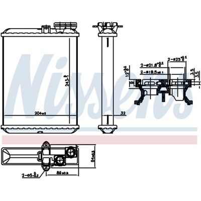 Warmtewisselaar, Interieur Verwarming Nissens 707102 Warmtewisselaar, Interieur Verwarming Nissens 707102