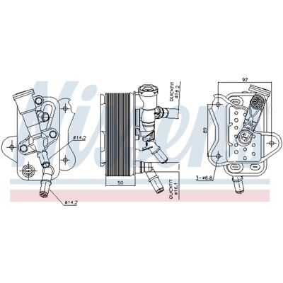Olie Radiator, Motorolie Nissens 91299 Olie Radiator, Motorolie Nissens 91299