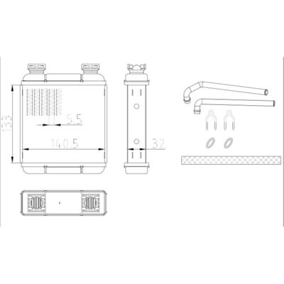 Warmtewisselaar, Interieur Verwarming Nrf 54411 Warmtewisselaar, Interieur Verwarming Nrf 54411