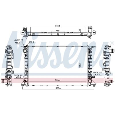 Radiator, Motorkoeling Nissens 606466 Radiator, Motorkoeling Nissens 606466