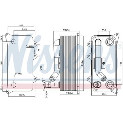 Olie Radiator, Motorolie Nissens 91273 Olie Radiator, Motorolie Nissens 91273