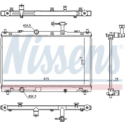 Radiator, Motorkoeling Nissens 606736 Radiator, Motorkoeling Nissens 606736