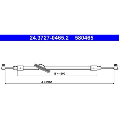 Kabel, Parkeerrem Ate 24.3727-0465.2 Kabel, Parkeerrem Ate 24.3727-0465.2