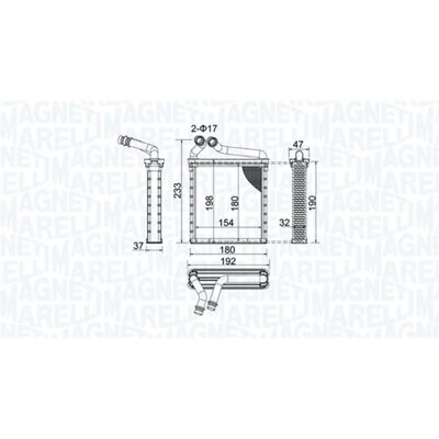 Warmtewisselaar, Interieur Verwarming Magneti Marelli 350218442000 Warmtewisselaar, Interieur Verwarming Magneti Marelli 350218442000