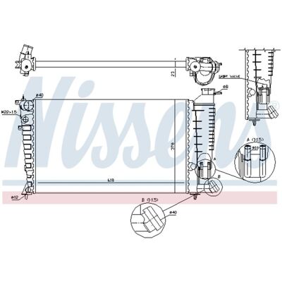 Radiator, Motorkoeling Nissens 61382a Radiator, Motorkoeling Nissens 61382a