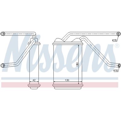 Warmtewisselaar, Interieur Verwarming Nissens 76511 Warmtewisselaar, Interieur Verwarming Nissens 76511