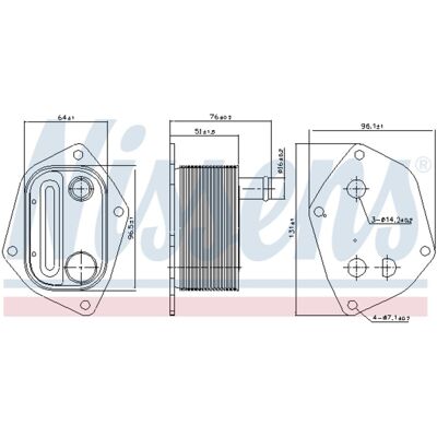Olie Radiator, Motorolie Nissens 90720 Olie Radiator, Motorolie Nissens 90720