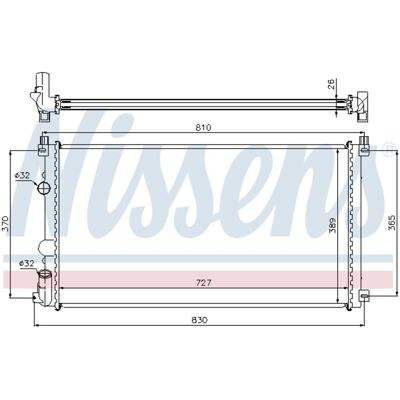 Radiator, Motorkoeling Nissens 63824a Radiator, Motorkoeling Nissens 63824a