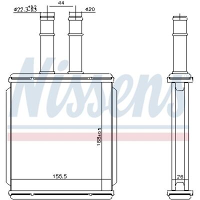 Warmtewisselaar, Interieur Verwarming Nissens 73999 Warmtewisselaar, Interieur Verwarming Nissens 73999