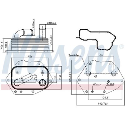 Olie Radiator Nissens 90808 Olie Radiator Nissens 90808