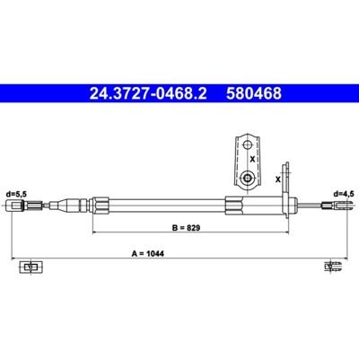 Kabel, Parkeerrem Ate 24.3727-0468.2 Kabel, Parkeerrem Ate 24.3727-0468.2