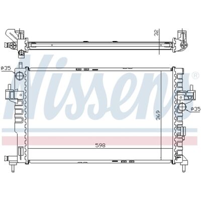 Radiator, Motorkoeling Nissens 63009a Radiator, Motorkoeling Nissens 63009a