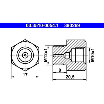 Adapter, Remleiding Ate 03.3510-0054.1 Adapter, Remleiding Ate 03.3510-0054.1