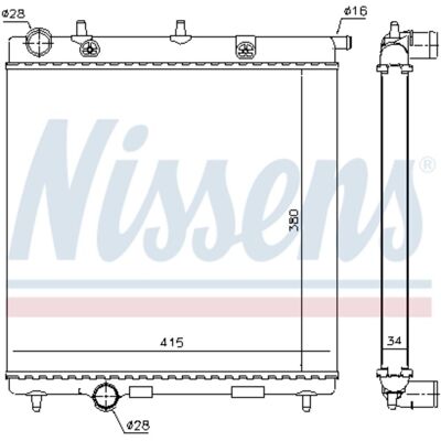 Radiator, Motorkoeling Nissens 63505 Radiator, Motorkoeling Nissens 63505