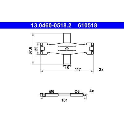 Montageset, Remblokset Ate 13.0460-0518.2 Montageset, Remblokset Ate 13.0460-0518.2