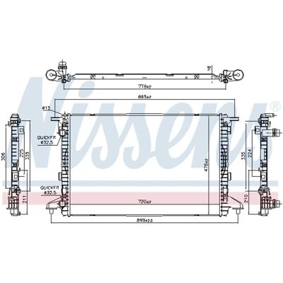 Radiator, Motorkoeling Nissens 606463 Radiator, Motorkoeling Nissens 606463