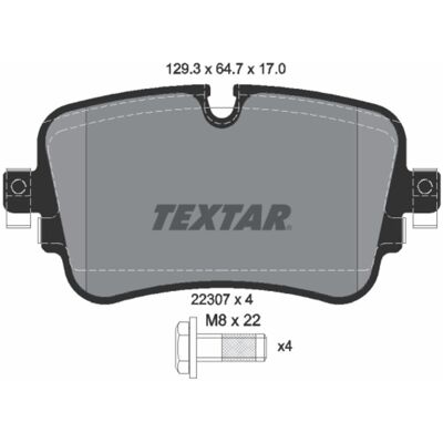 Remblokset Textar 2230701, Achter Remblokset Textar 2230701, Achter