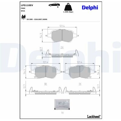 Remblokkenset, Schijfrem Delphi Lp5110ev Remblokkenset, Schijfrem Delphi Lp5110ev