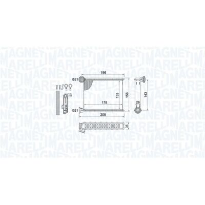 Warmtewisselaar, Interieur Verwarming Magneti Marelli 350218459000 Warmtewisselaar, Interieur Verwarming Magneti Marelli 350218459000