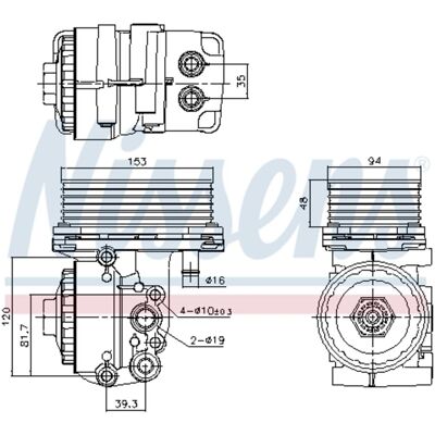 Olie Radiator, Motorolie Nissens 91327 Olie Radiator, Motorolie Nissens 91327