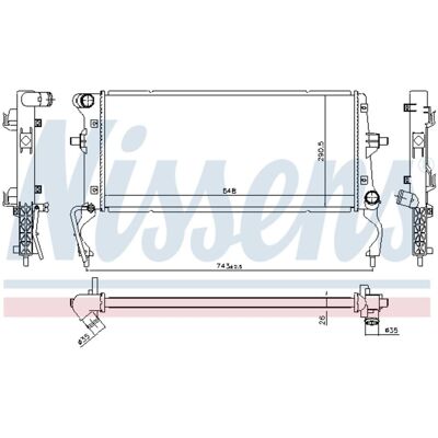 Radiator, Motorkoeling Nissens 636728 Radiator, Motorkoeling Nissens 636728