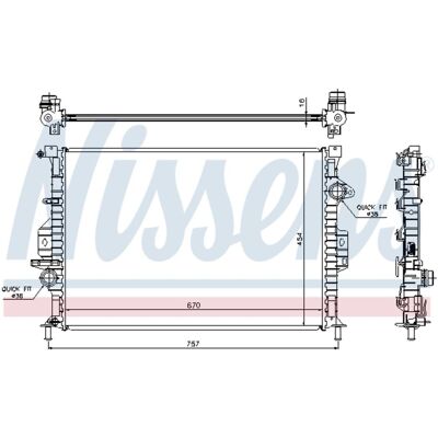 Radiator, Motorkoeling Nissens 66857 Radiator, Motorkoeling Nissens 66857