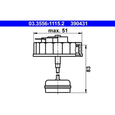 Remvloeistofreservoirdop Ate 03.3556-1115.2 Remvloeistofreservoirdop Ate 03.3556-1115.2