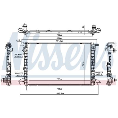 Radiator, Motorkoeling Nissens 606462 Radiator, Motorkoeling Nissens 606462
