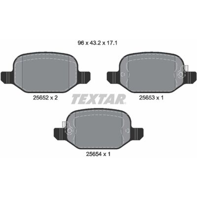 Remblokset Textar 2565201, Achter Remblokset Textar 2565201, Achter