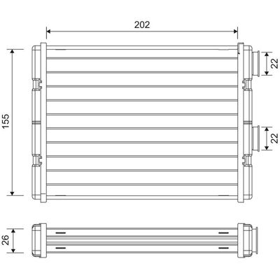 Warmtewisselaar, Interieur Verwarming Valeo 811592 Warmtewisselaar, Interieur Verwarming Valeo 811592