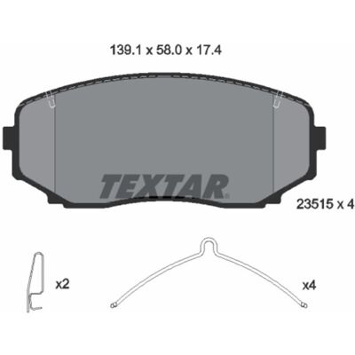 Remblokset Textar 2351503, Voor Remblokset Textar 2351503, Voor