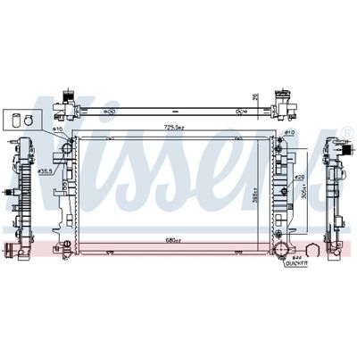 Radiator, Motorkoeling Nissens 627062 Radiator, Motorkoeling Nissens 627062
