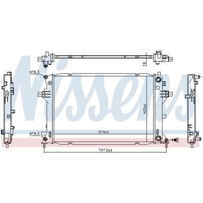Radiator, Motorkoeling Nissens 606263 Radiator, Motorkoeling Nissens 606263