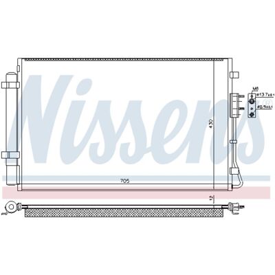 Condensator, Airconditioning Nissens 940728 Condensator, Airconditioning Nissens 940728
