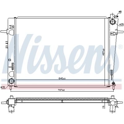 Radiator, Motorkoeling Nissens 675063 Radiator, Motorkoeling Nissens 675063