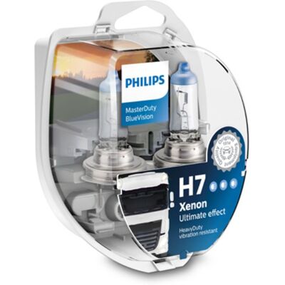 Lamp Halogeen Philips H7 Master Duty Blue Vision 24v/70w, 2 Stuk Lamp Halogeen Philips H7 Master Duty Blue Vision 24v/70w, 2 Stuk