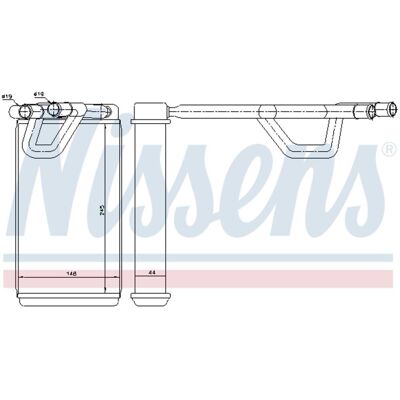 Warmtewisselaar, Interieur Verwarming Nissens 72208 Warmtewisselaar, Interieur Verwarming Nissens 72208