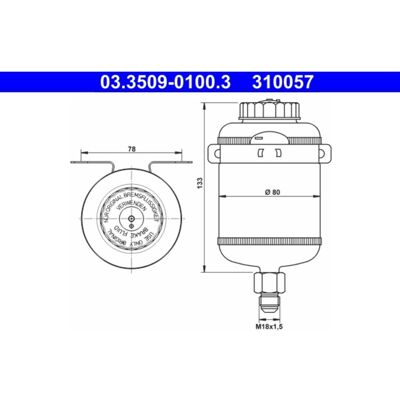 Compensatiereservoir, Remvloeistof Ate 03.3509-0100.3 Compensatiereservoir, Remvloeistof Ate 03.3509-0100.3