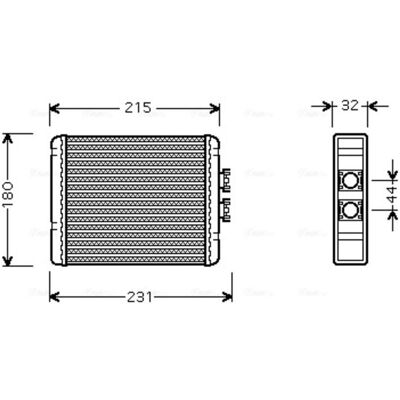 Warmtewisselaar, Interieur Verwarming Ava Cooling Ai6198 Warmtewisselaar, Interieur Verwarming Ava Cooling Ai6198