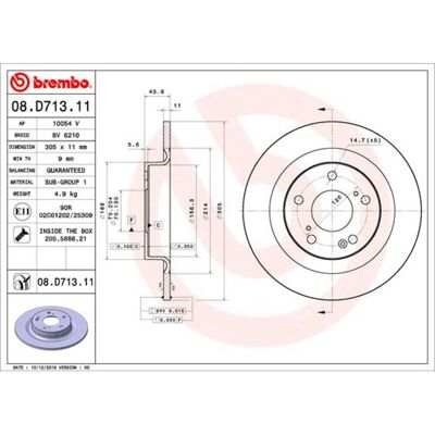Remschijf Brembo 08d71311 Achter, Volledig, 1 Stuk Remschijf Brembo 08d71311 Achter, Volledig, 1 Stuk