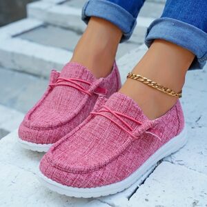 Temu Women's Casual Canvas Shoes, Lightweight Lace Up Outdoor Shoes, Women's Comfortable Low Top Shoes Rose Red 10.5