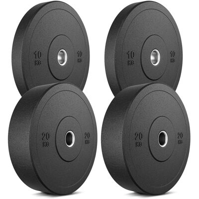 Solid rubber weight plates set - MW-Bumper - 60 kg / 2 x 20 kg + 2 x 10 kg - Marbo Sport Solid rubber weight plates set - MW-Bumper - 60 kg / 2 x 20 kg + 2 x 10 kg - Marbo Sport