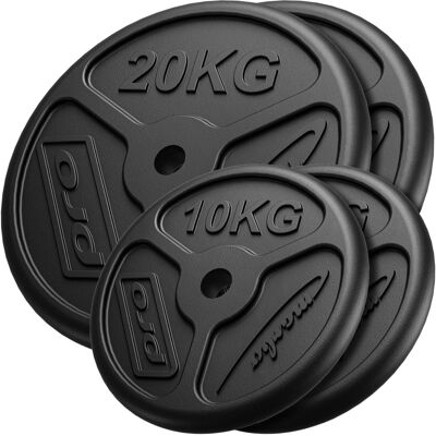 Cast iron weight plates slim set 60 kg / 2 x 20 kg + 2 x 10 kg - Marbo Sport Cast iron weight plates slim set 60 kg / 2 x 20 kg + 2 x 10 kg - Marbo Sport
