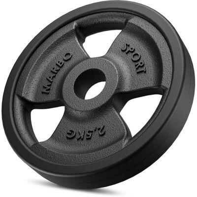Cast iron rubberized disc 2.5 kg with ø31 mm bore MW-O2-5G-kier - Marbo Sport Cast iron rubberized disc 2.5 kg with ø31 mm bore MW-O2-5G-kier - Marbo Sport