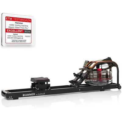 HAMMER MAXIMUM Aquon Water Flow PRO Waterroeitrainer 5 weerstandsniveaus Houten design Kinomap HAMMER MAXIMUM Aquon Water Flow PRO Waterroeitrainer 5 weerstandsniveaus Houten design Kinomap