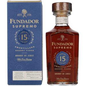 Fundador Brandy Fundador Supremo 15 Years Old Sherry Casks Brandy de Jerez 40% Vol. 0,7l in geschenkverpakking Fundador Brandy Fundador Supremo 15 Years Old Sherry Casks Brandy de Jerez 40% Vol. 0,7l in geschenkverpakking