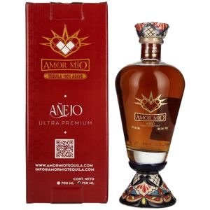 Amor Mío Tequila Añejo 100% Agave Azul 40% Vol. 0,7l in geschenkverpakking Amor Mío Tequila Añejo 100% Agave Azul 40% Vol. 0,7l in geschenkverpakking